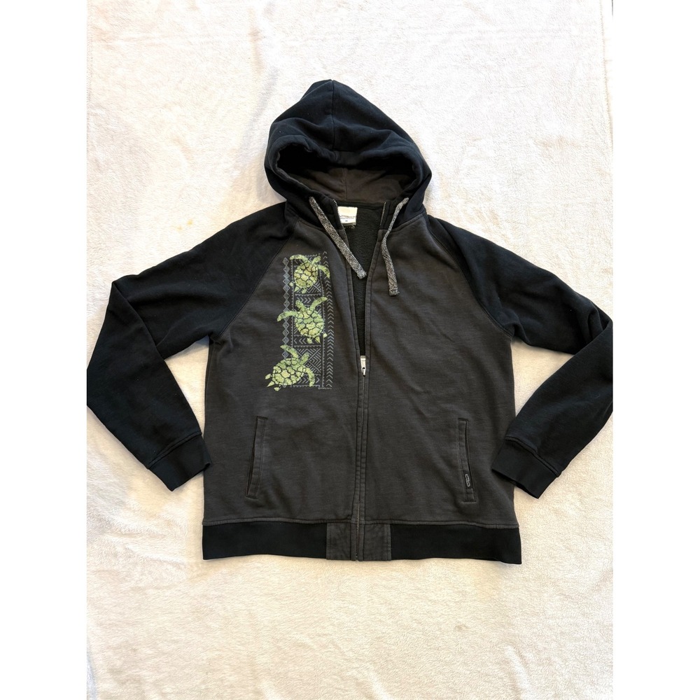 Crazy Shirts Hawaii Original Sea Turtle Full Zip Hoodie Black Charcoal Mens M